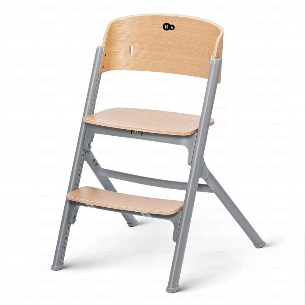 Chaise haute LIVY avec plateau - Kinderkraft - bois/gris