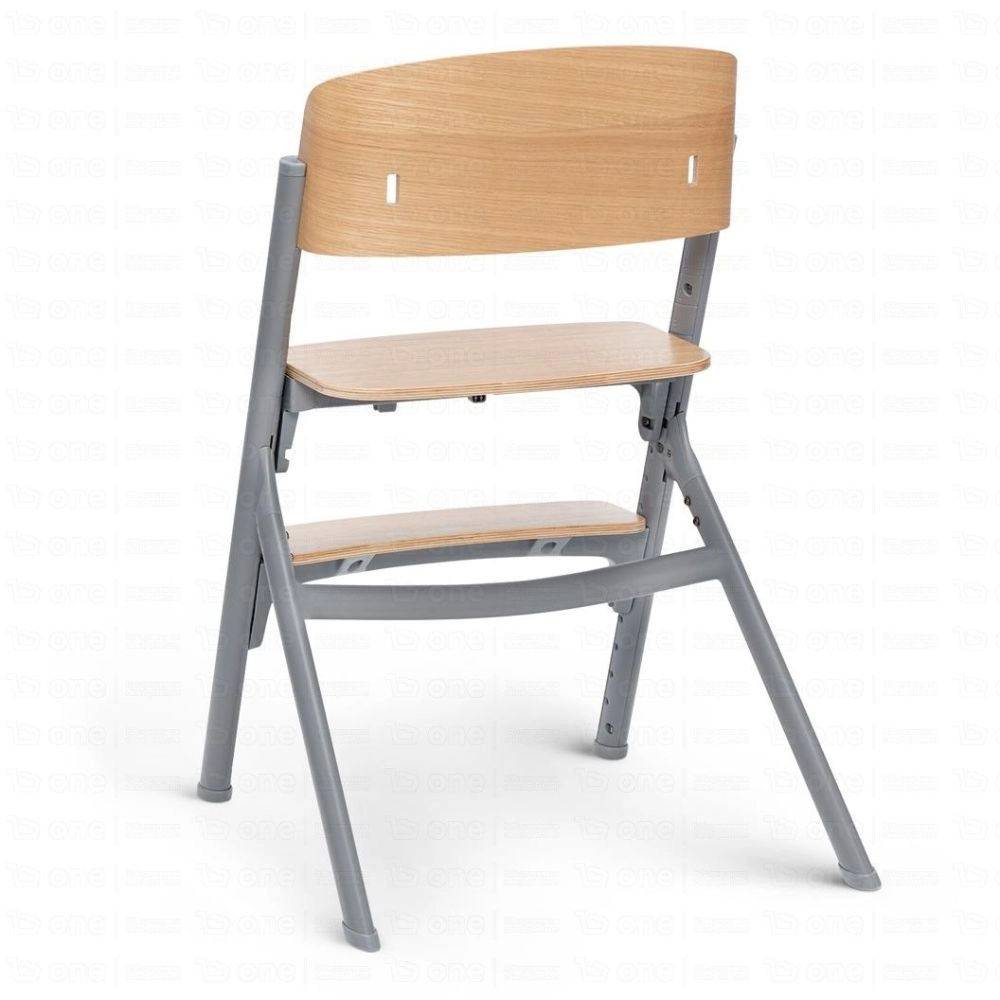 Chaise haute LIVY avec plateau - Kinderkraft - bois/gris