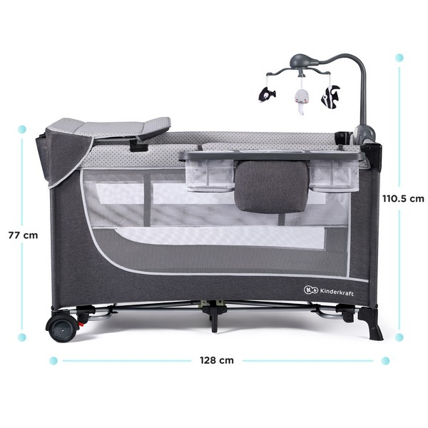 Lit Parapluie Kinderkraft Leody + Accessoires - Grey