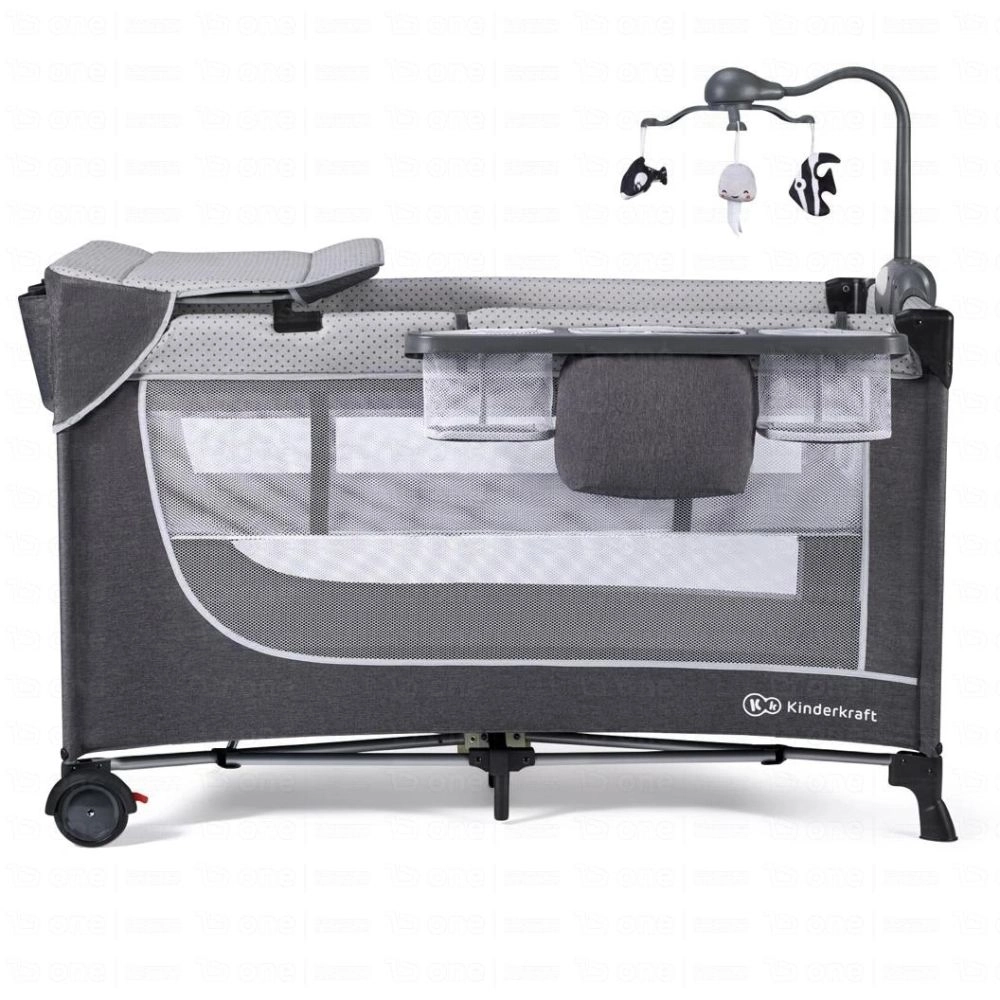 Lit Bébé avec accessoires LEODY - Kinderkraft - gris