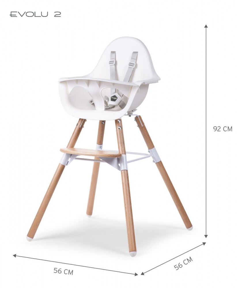 Chaise Haute Childhome Evolu 2 - Naturel/Blanc