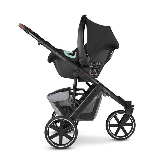 Poussette ABC Design Salsa 3 + Nacelle - Tin + Coque Auto Tulip - Black