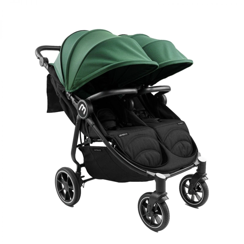 Poussette Double Baby Monsters Easy Twin 4 - Châssis Noir/ Canopys Forest