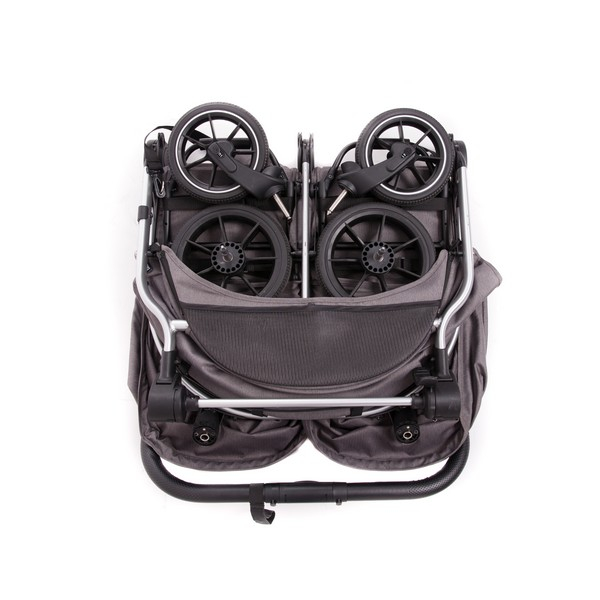 Poussette Double Baby Monsters Easy Twin 4 - Châssis Black + 2 Nacelles - Canopys Noir