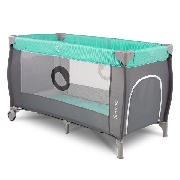 Lit Parapluie Lionelo Sven Plus - Turquoise Grey