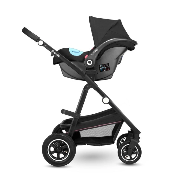 Poussette Lionelo Amber + Nacelle + Coque Auto Astrid - Pink Rose