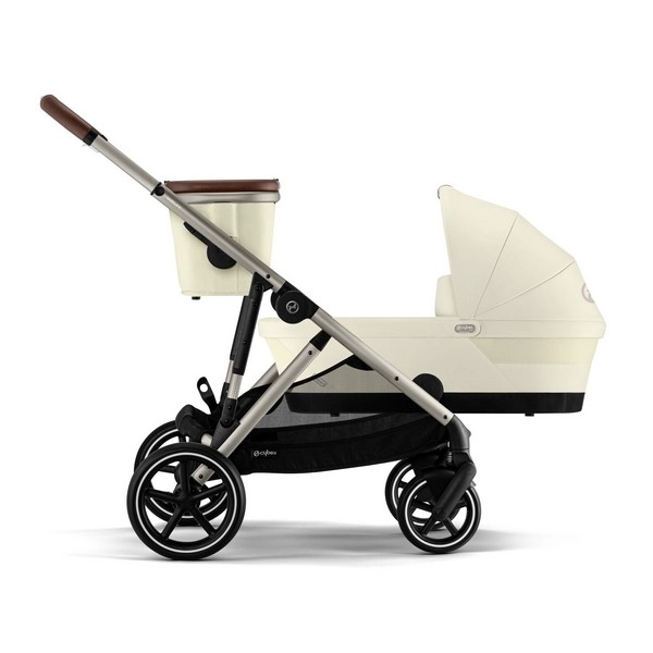 Poussette Double Cybex Gazelle S2 - Châssis Taupe + Nacelles - Seashell Beige
