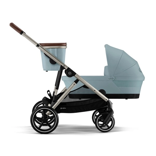 Poussette Double Cybex Gazelle S2 - Châssis Taupe + Nacelles - Stormy Blue