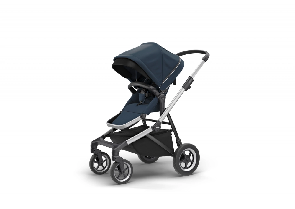 Poussette Thule Sleek - Châssis Silver + Nacelle - Navy Blue