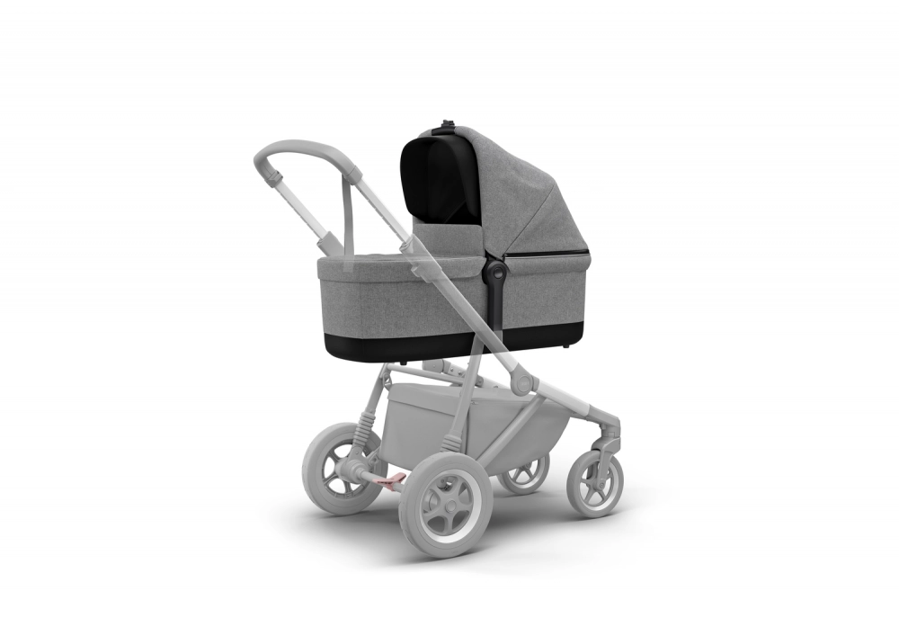 Poussette Thule Sleek - Châssis Silver + Nacelle - Grey Melange