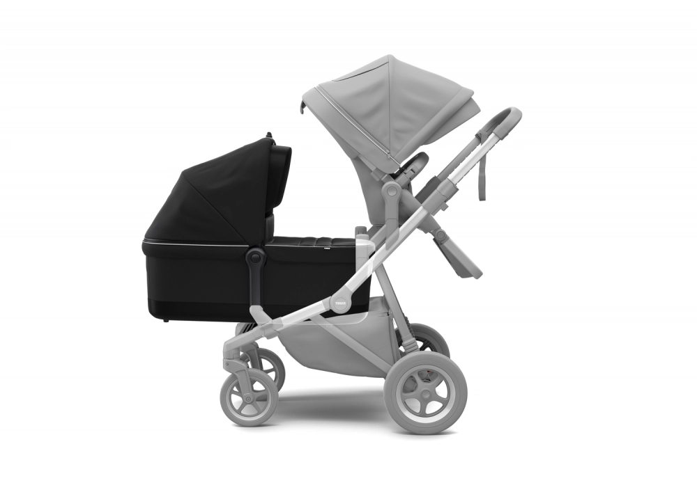 Poussette Thule Sleek - Châssis Silver + Nacelle - Midnight Black