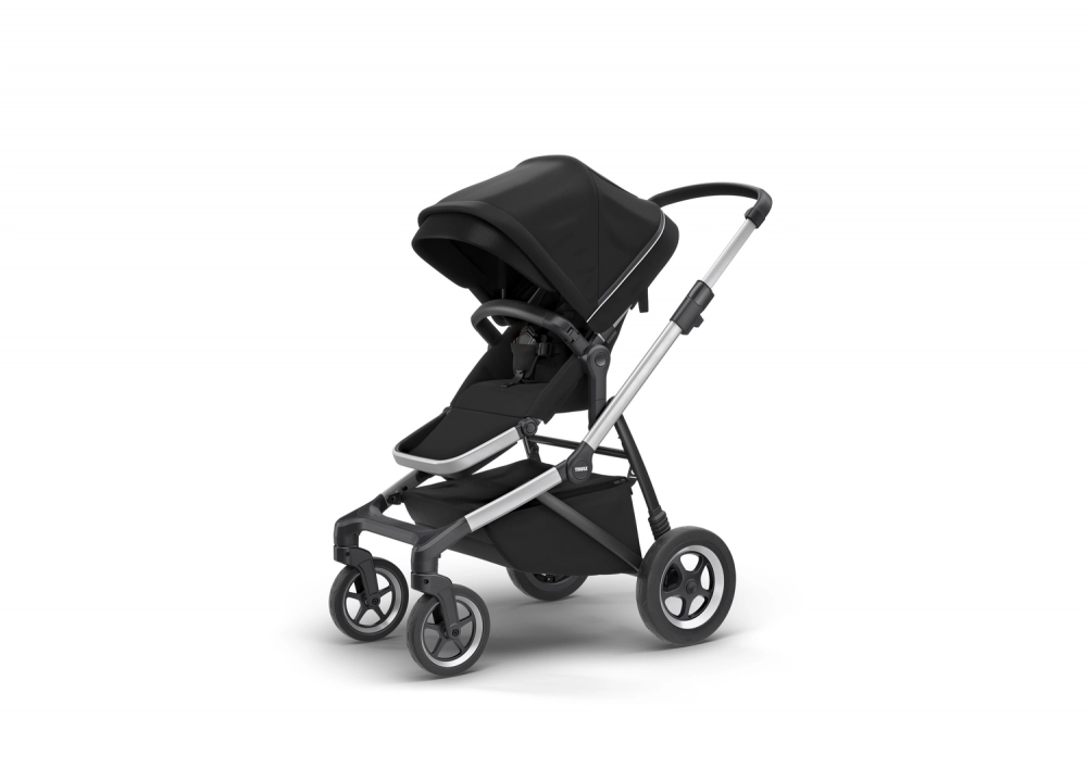 Poussette Thule Sleek - Châssis Silver + Nacelle - Midnight Black
