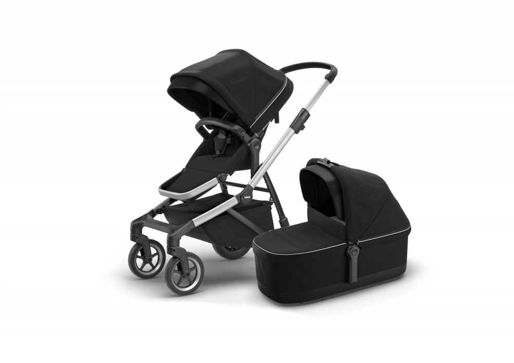 Poussette Thule Sleek - Châssis Silver + Nacelle - Midnight Black