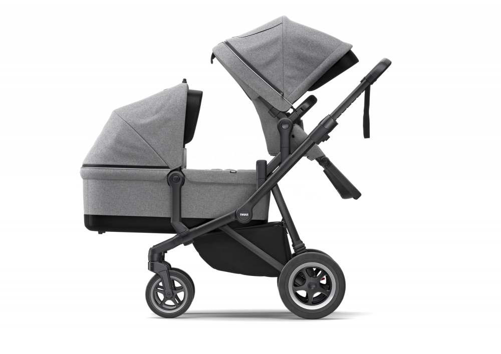 Poussette Thule Sleek - Châssis Black + Nacelle - Grey Melange