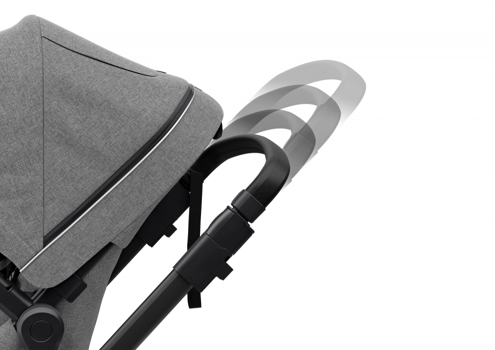 Poussette Thule Sleek - Châssis Black + Nacelle - Grey Melange