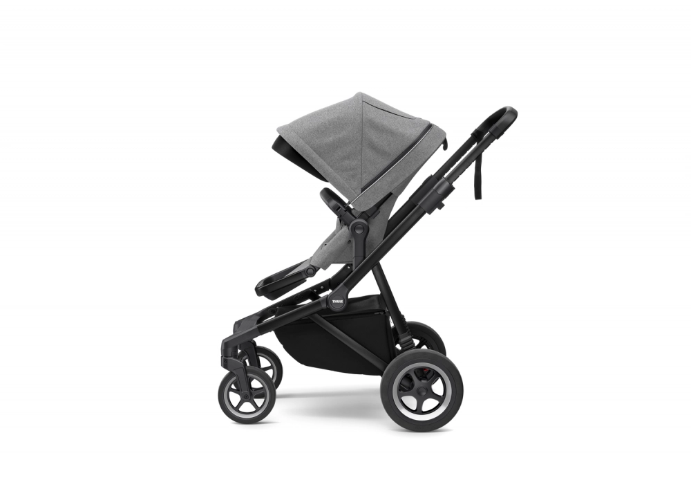 Poussette Thule Sleek - Châssis Black + Nacelle - Grey Melange