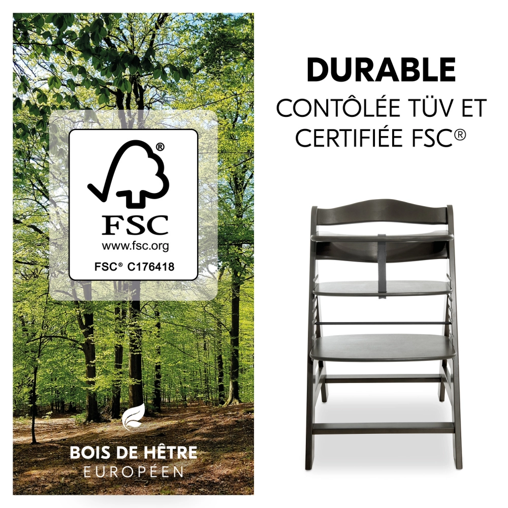 Chaise Haute Hauck Alpha Select - Charcoal