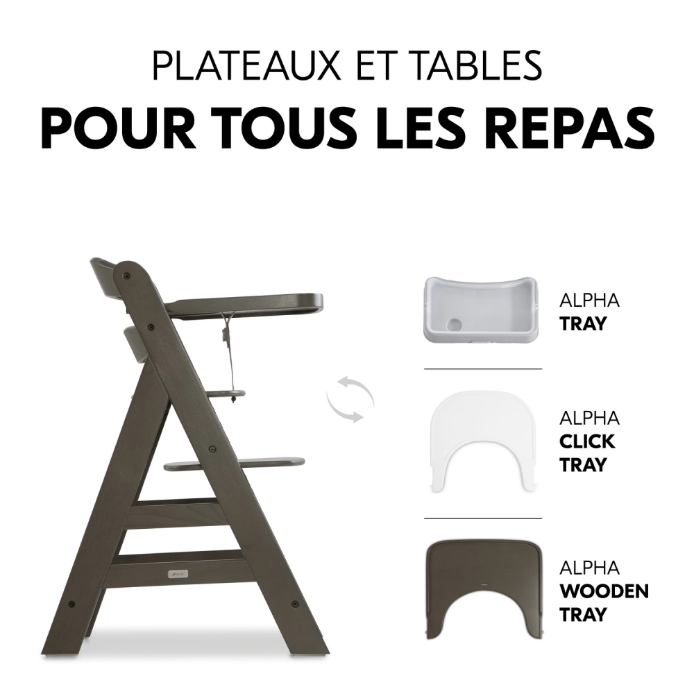 Chaise Haute Hauck Alpha Select - Charcoal