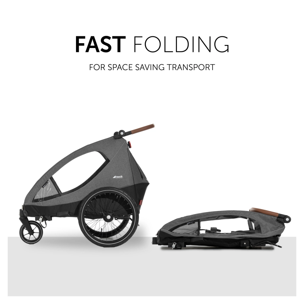 Remorque Vélo Hauck Dryk Duo - Melange Grey