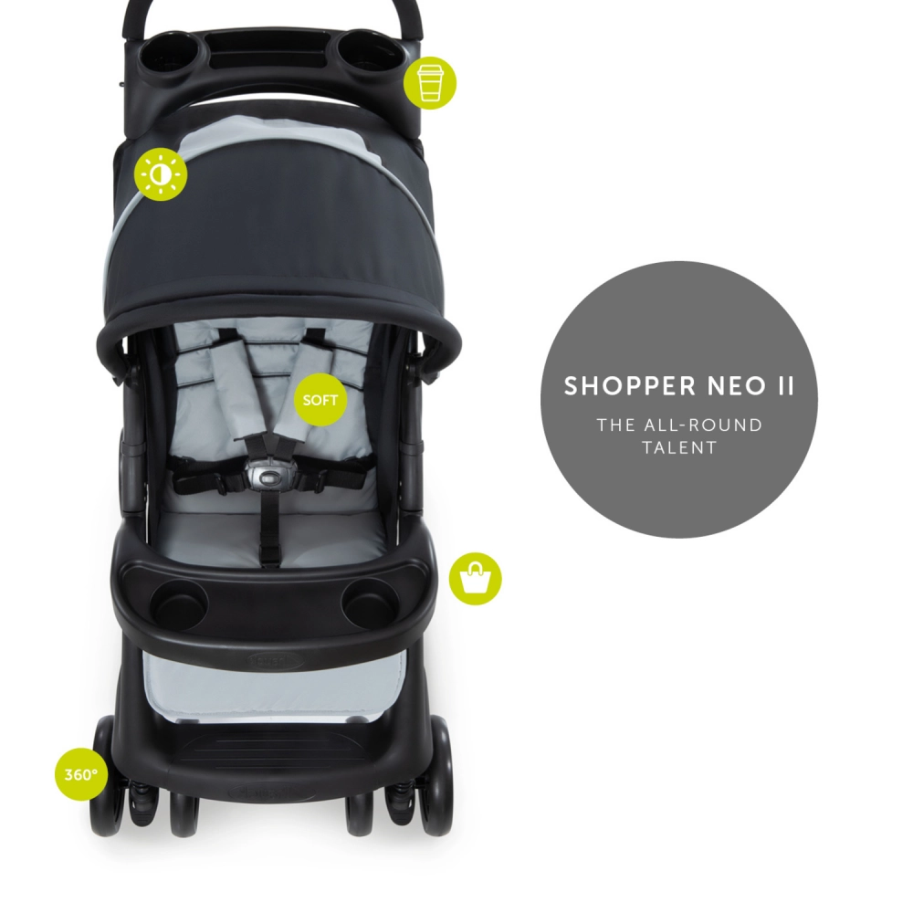 Poussette Hauck Shopper Neo II - Caviar/Silver