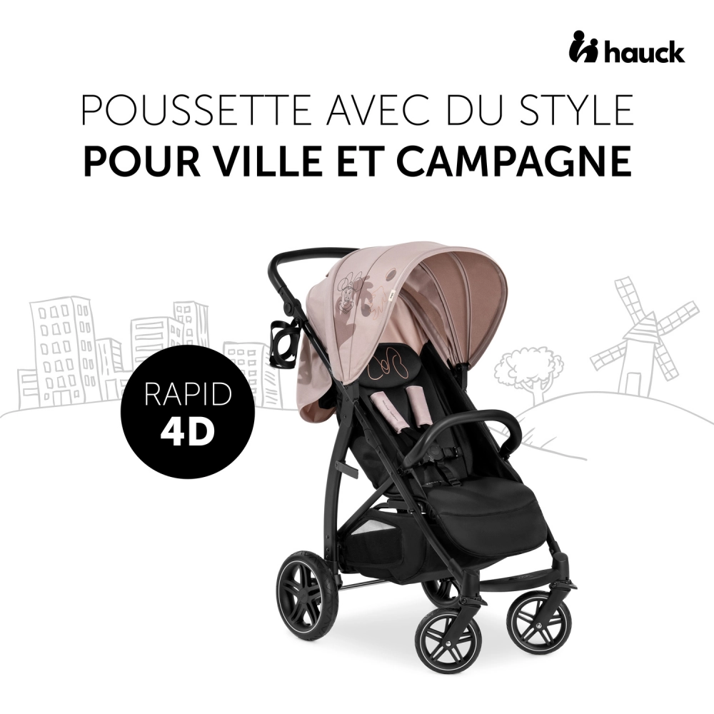 Poussette Hauck Rapid 4D - Minnie Mouse Rose