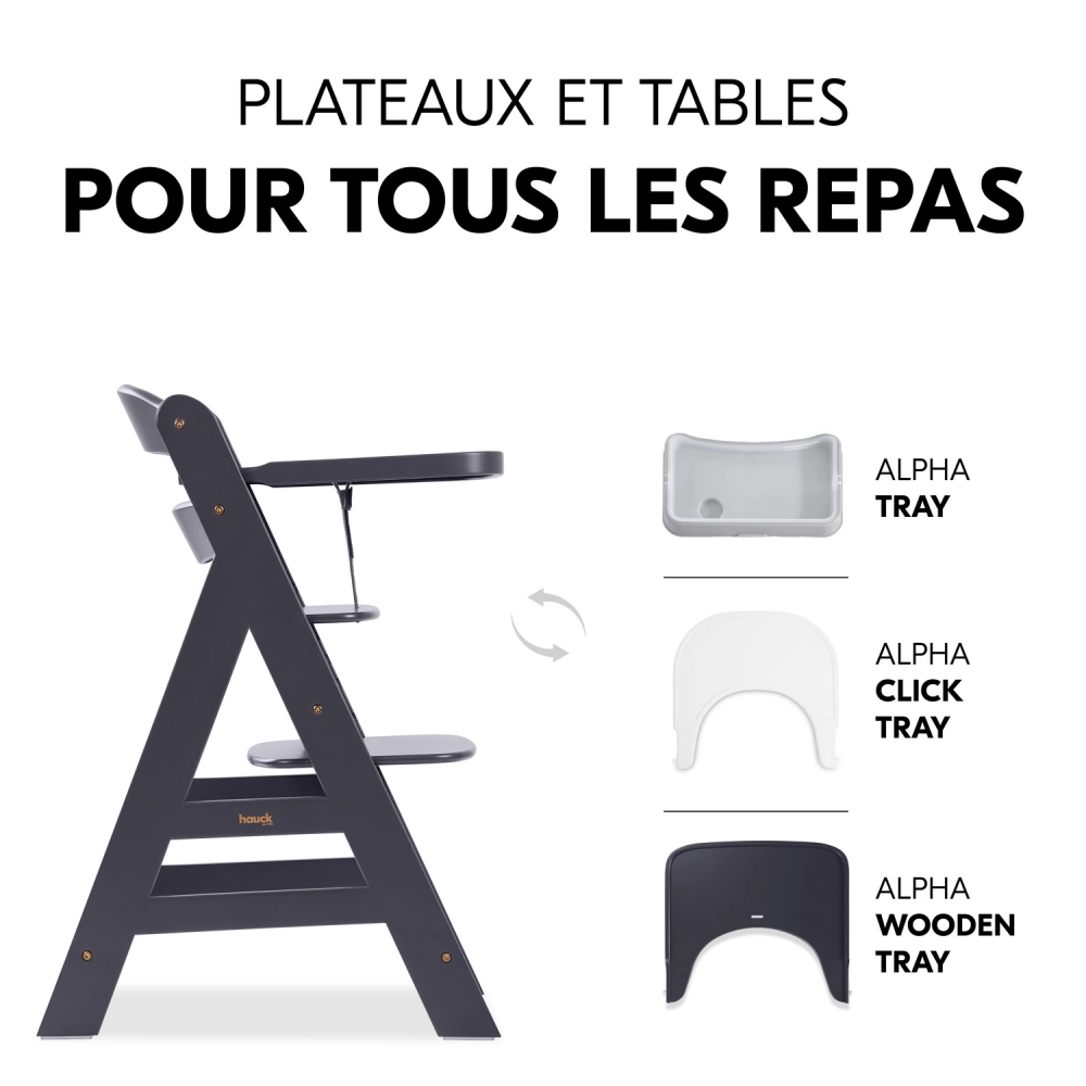 Chaise Haute Hauck Alpha+ - Dark Grey