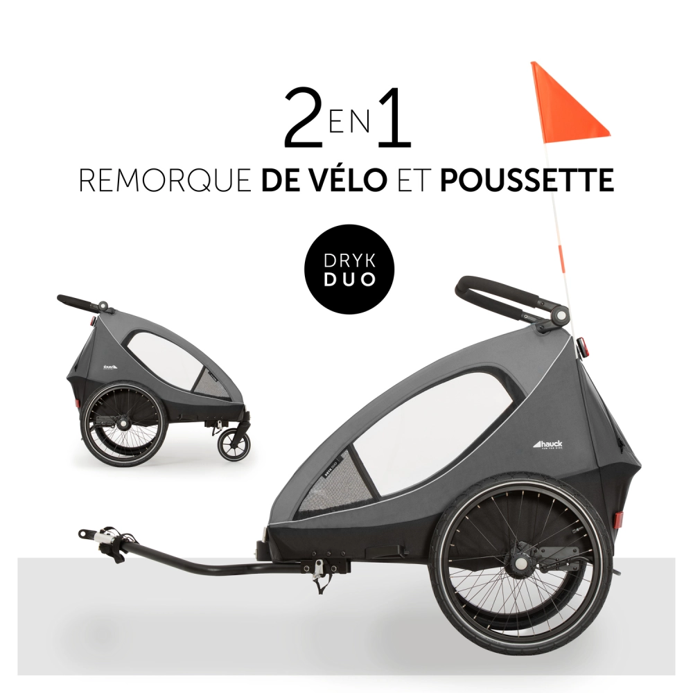 Remorque Vélo Hauck Dryk Duo - Grey