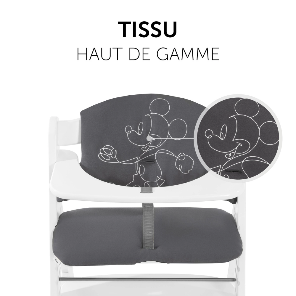 Coussin Chaise Haute Hauck Select - Mickey Mouse Anthracite