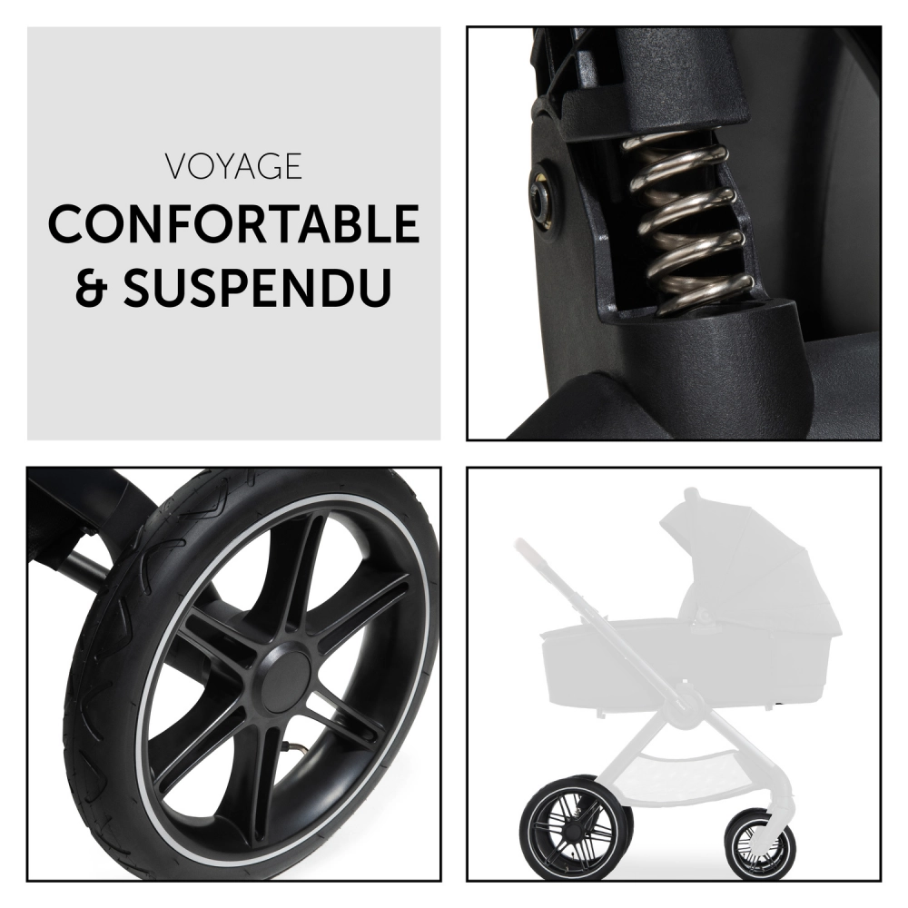 Poussette Hauck Walk N Care Air + Nacelle - Black