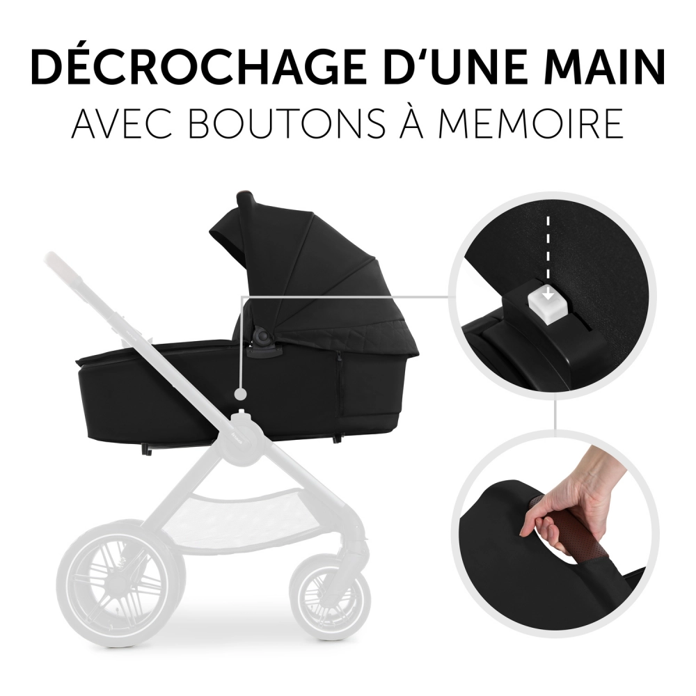Poussette Hauck Walk N Care Air + Nacelle - Black
