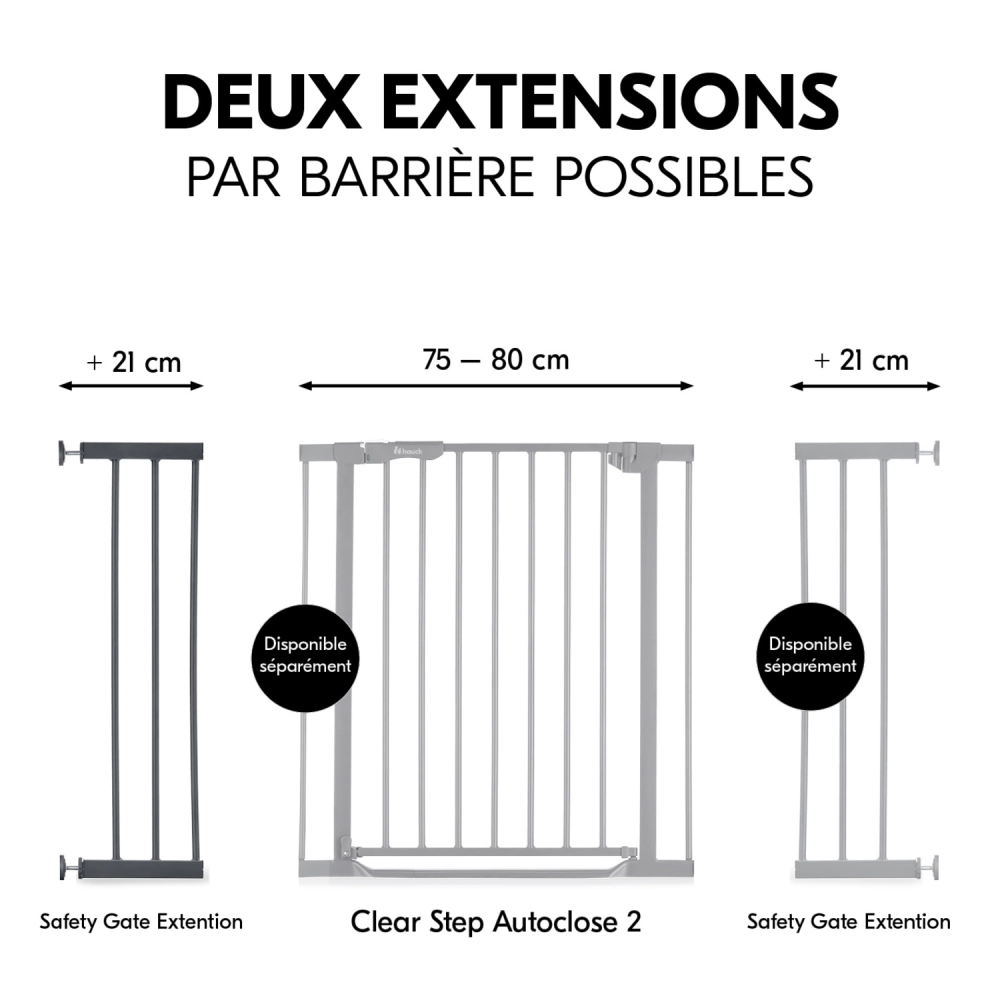 Extension 21cm Barrière de Sécurité Hauck - Dark Grey