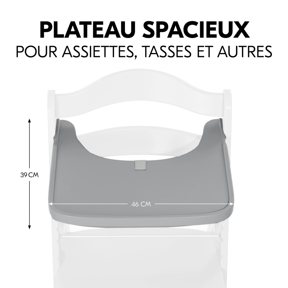 Plateau Repas Hauck Alpha Wooden - Grey