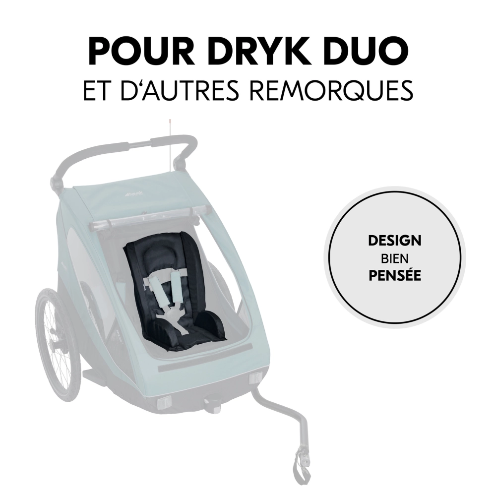Coussin d'assise pour remorques de vélo Bike Trailer Comfort Seat Black - Black