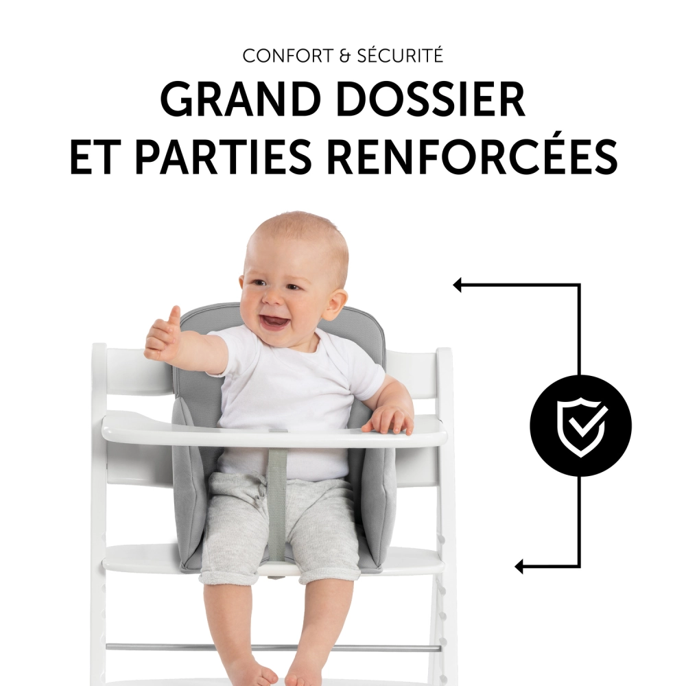 Coussin réducteur pour chaises hautes en bois  Alpha Cosy Comfort Stretch-grey - Stretch Grey