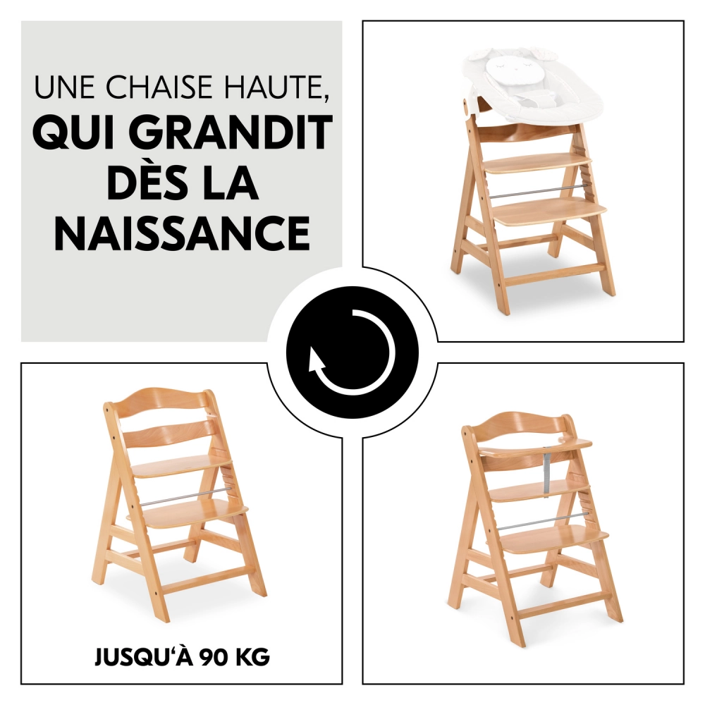 Chaise Haute Hauck Alpha+ - Natural