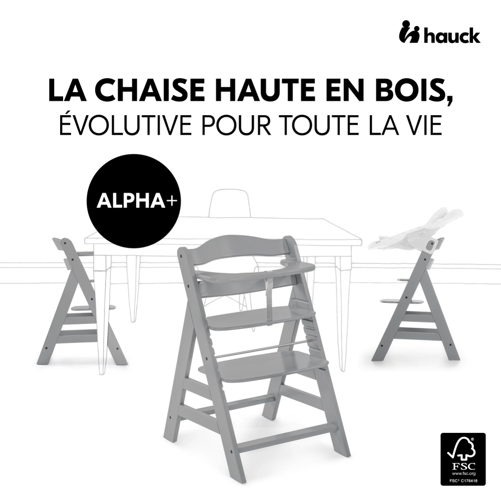 Chaise Haute Hauck Alpha+ - Grey