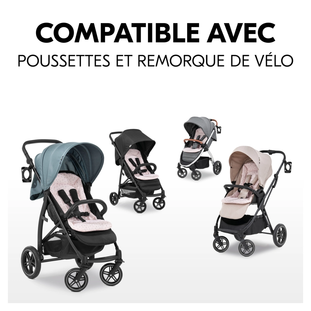 Coussin d’assise Pushchair Seat Liner  Flowers Rose - Rose
