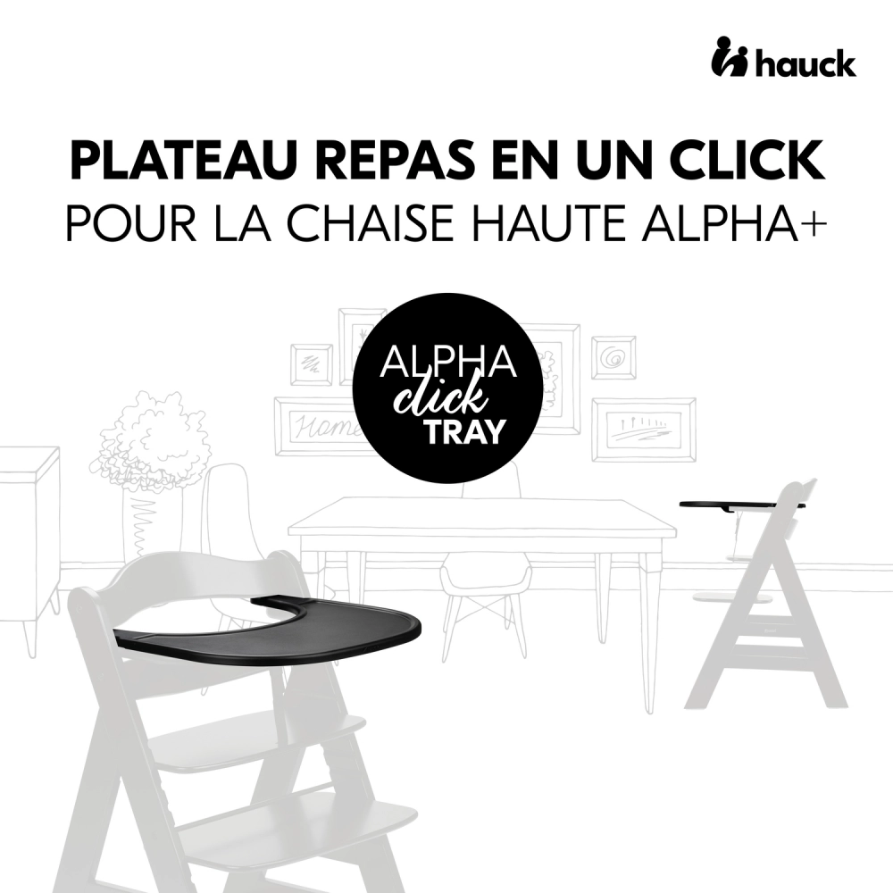 Plateau Repas Hauck Alpha Click - Black