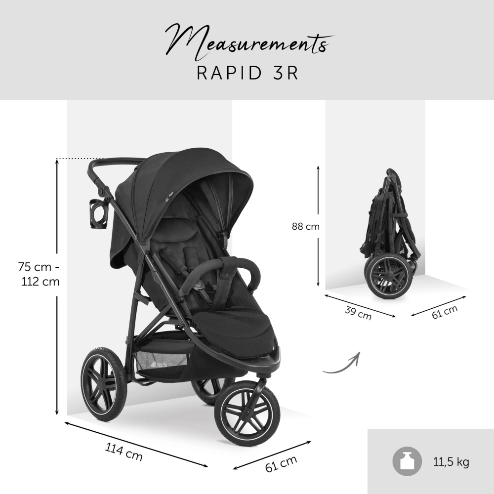 Poussette Hauck Rapid 3R - Black