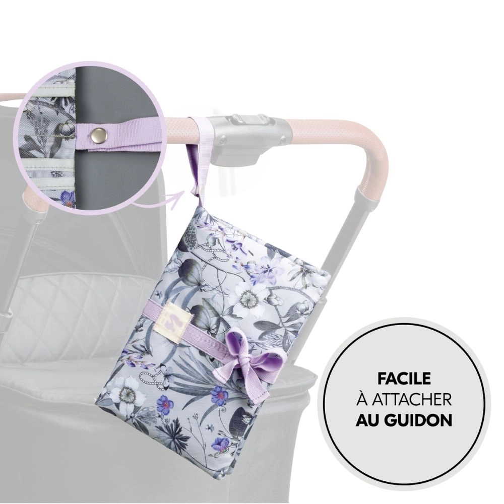 Pochette à langer avec matelas amovible Change N Walk Floral Grey - Grey