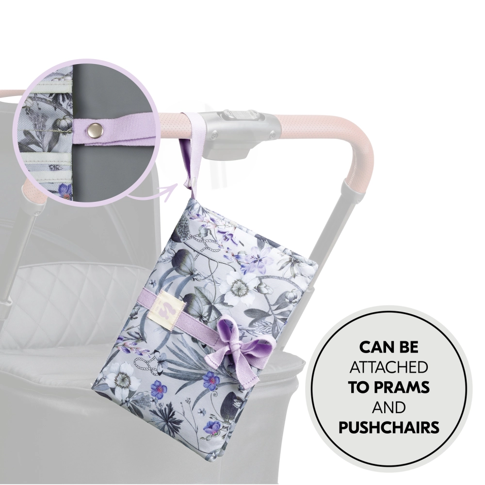 Pochette à langer avec matelas amovible Change N Walk Floral Grey - Grey