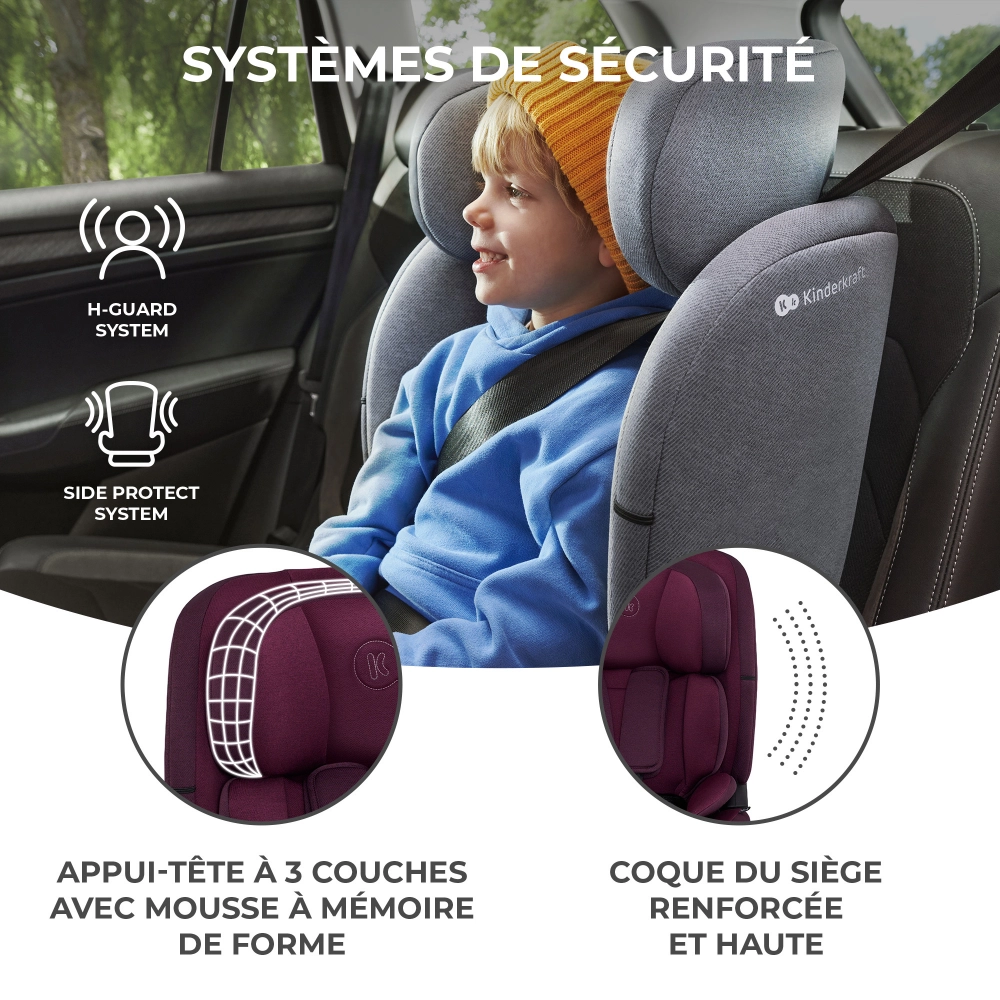 Siège Auto 76-150 cm Kinderkraft ONETO3 i-Size - Cherry Pearl