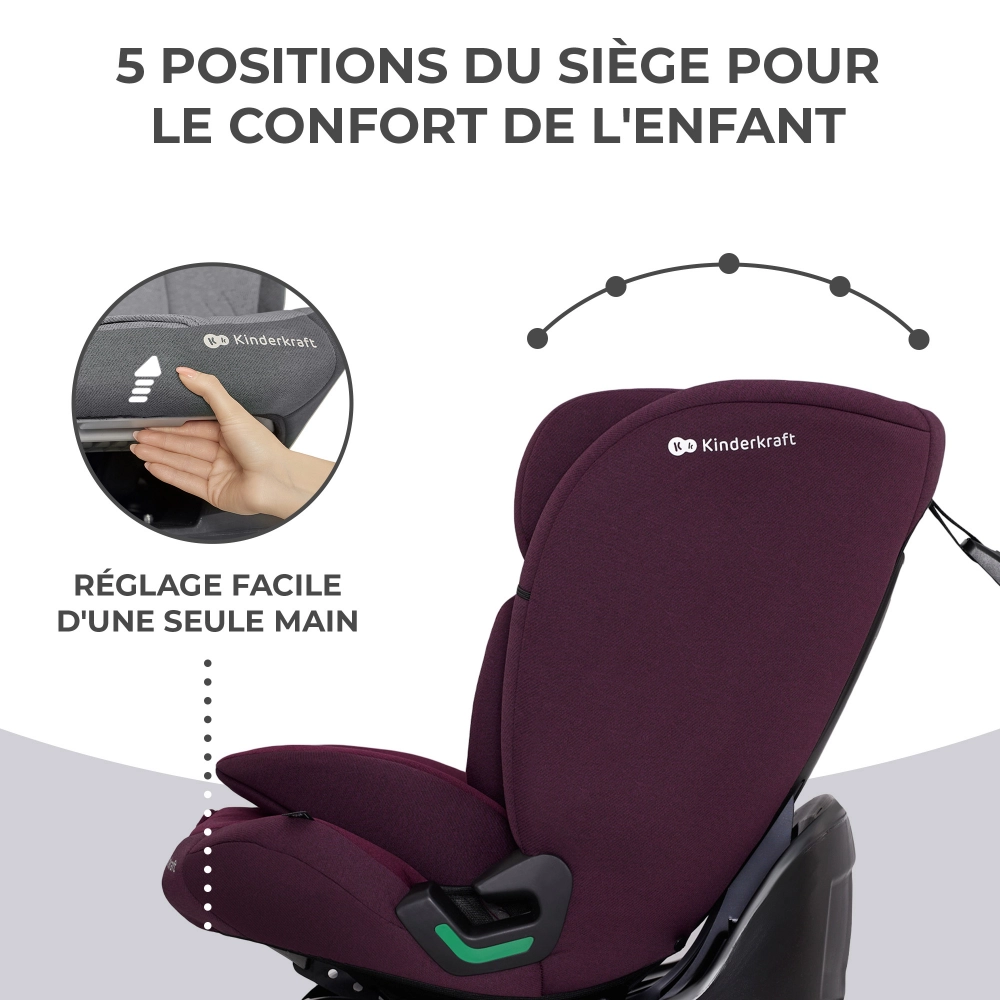 Siège Auto 76-150 cm Kinderkraft ONETO3 i-Size - Cherry Pearl