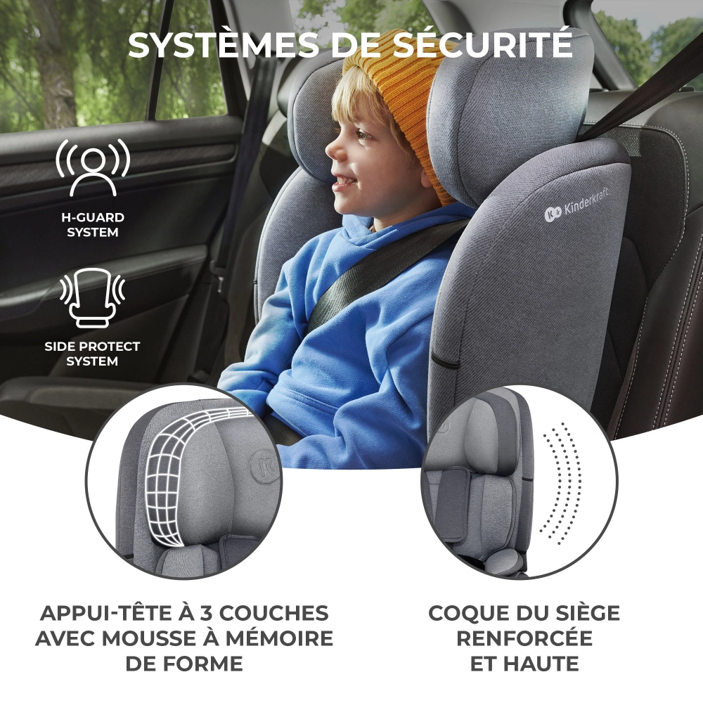Siège Auto 76-150 cm Kinderkraft ONETO3 i-Size - Cool Grey
