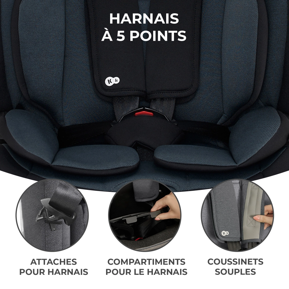 Siège Auto 76-150 cm Kinderkraft Oneto3 i-Size - Graphite Black