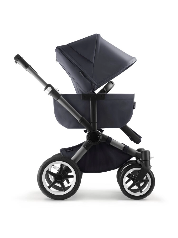 Poussette Bugaboo Donkey 5 Mono - Châssis Graphite + Nacelle - Bleu tonnerre