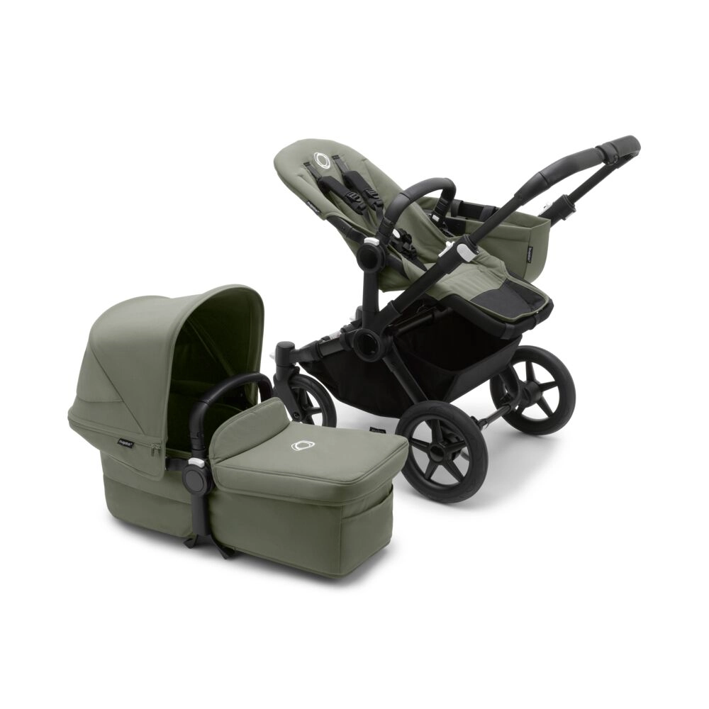 Poussette Bugaboo Donkey 5 Mono - Châssis Noir + Nacelle - Vert Forêt