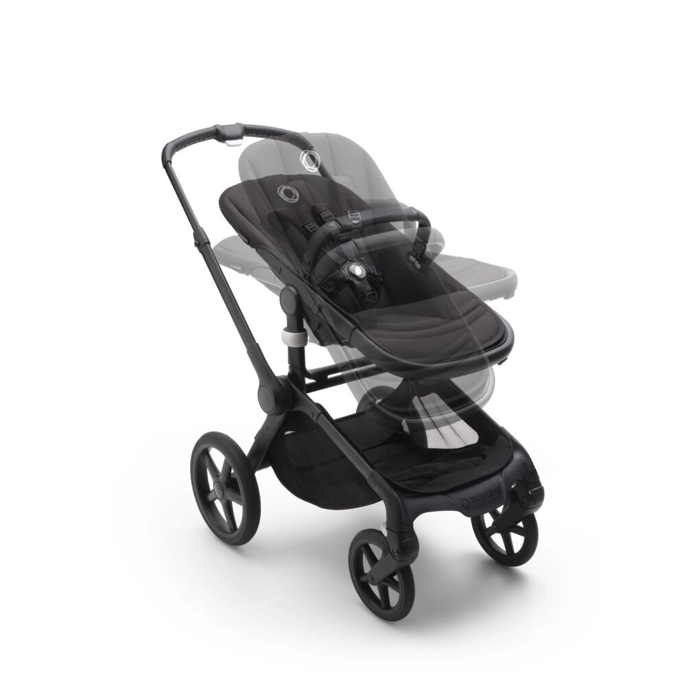 Poussette Bugaboo Fox 5 - Châssis Noir + Nacelle - Gris Chiné