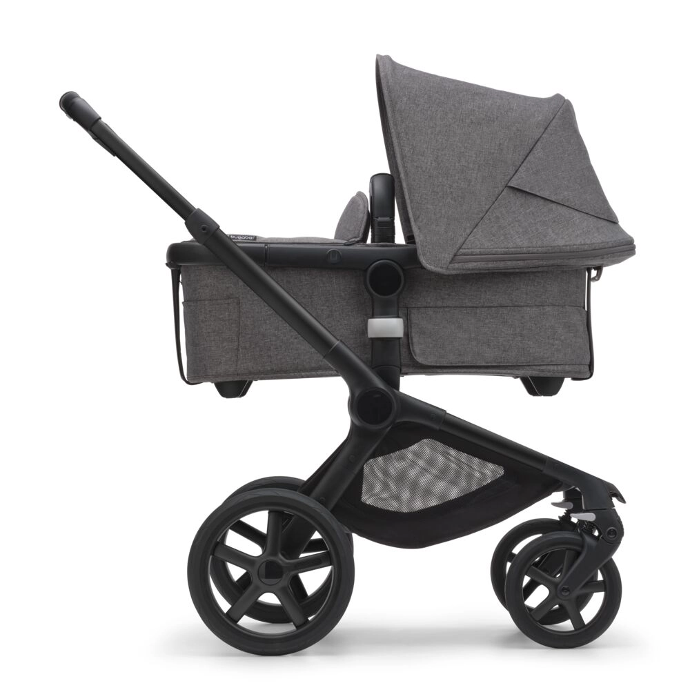 Poussette Bugaboo Fox 5 - Châssis Noir + Nacelle - Gris Chiné
