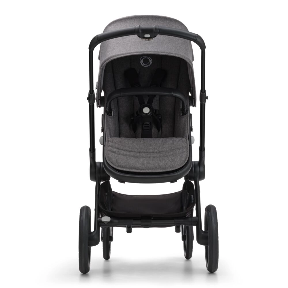 Poussette Bugaboo Fox 5 - Châssis Noir + Nacelle - Gris Chiné